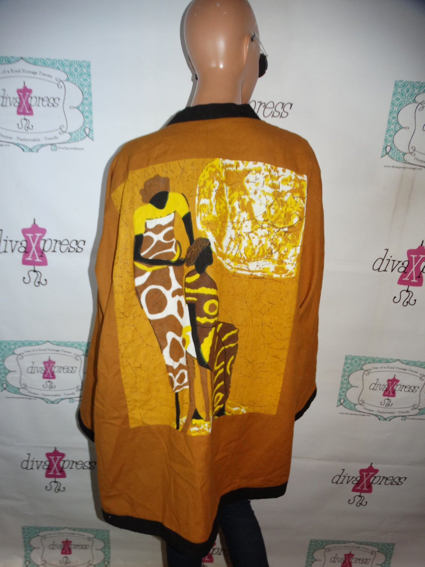 Vintage Astro Brown Print Throw Coat Size 3x