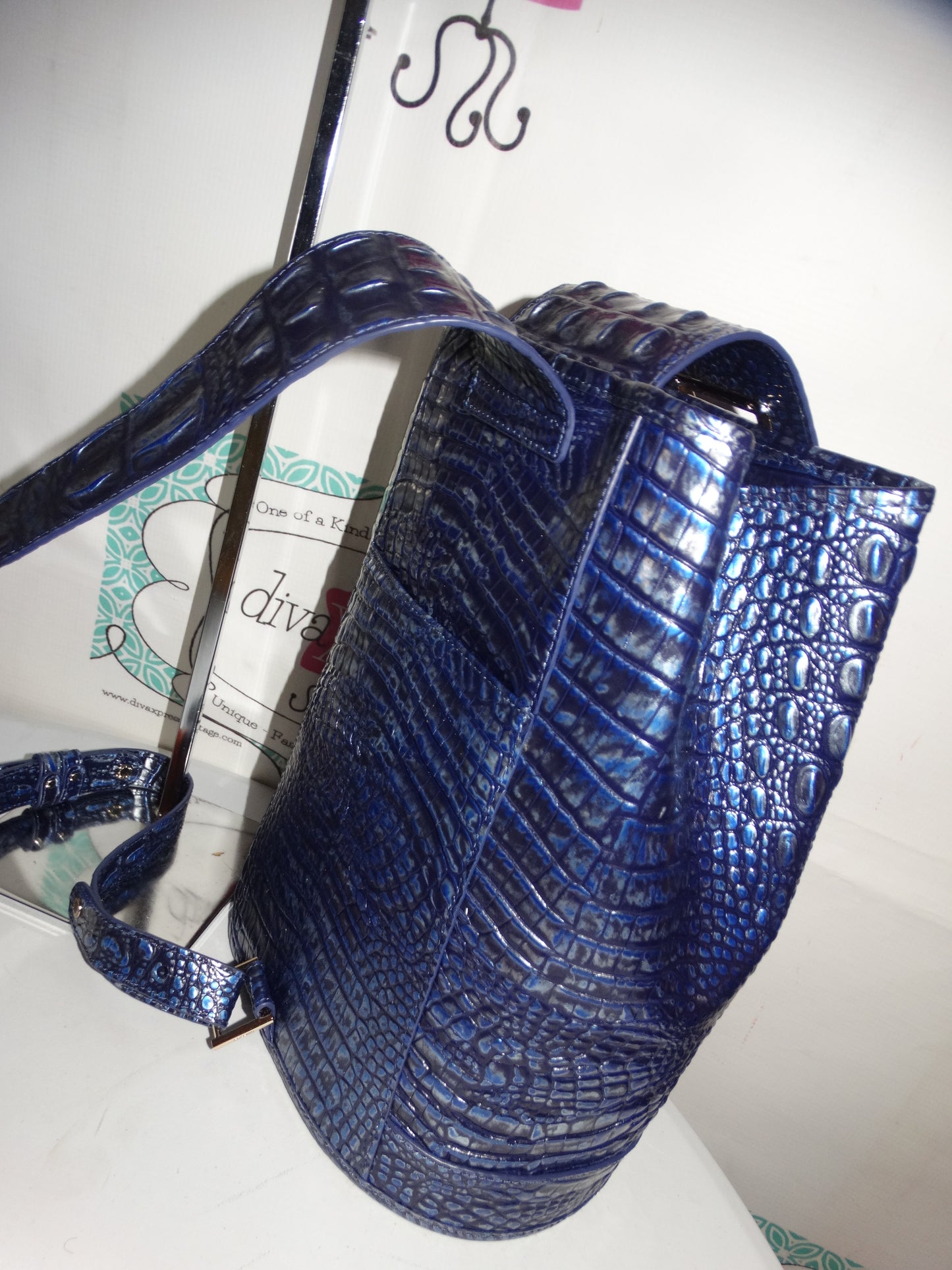 Authentic Brahim Blue Shoulder Bag In Excellent condition Size L