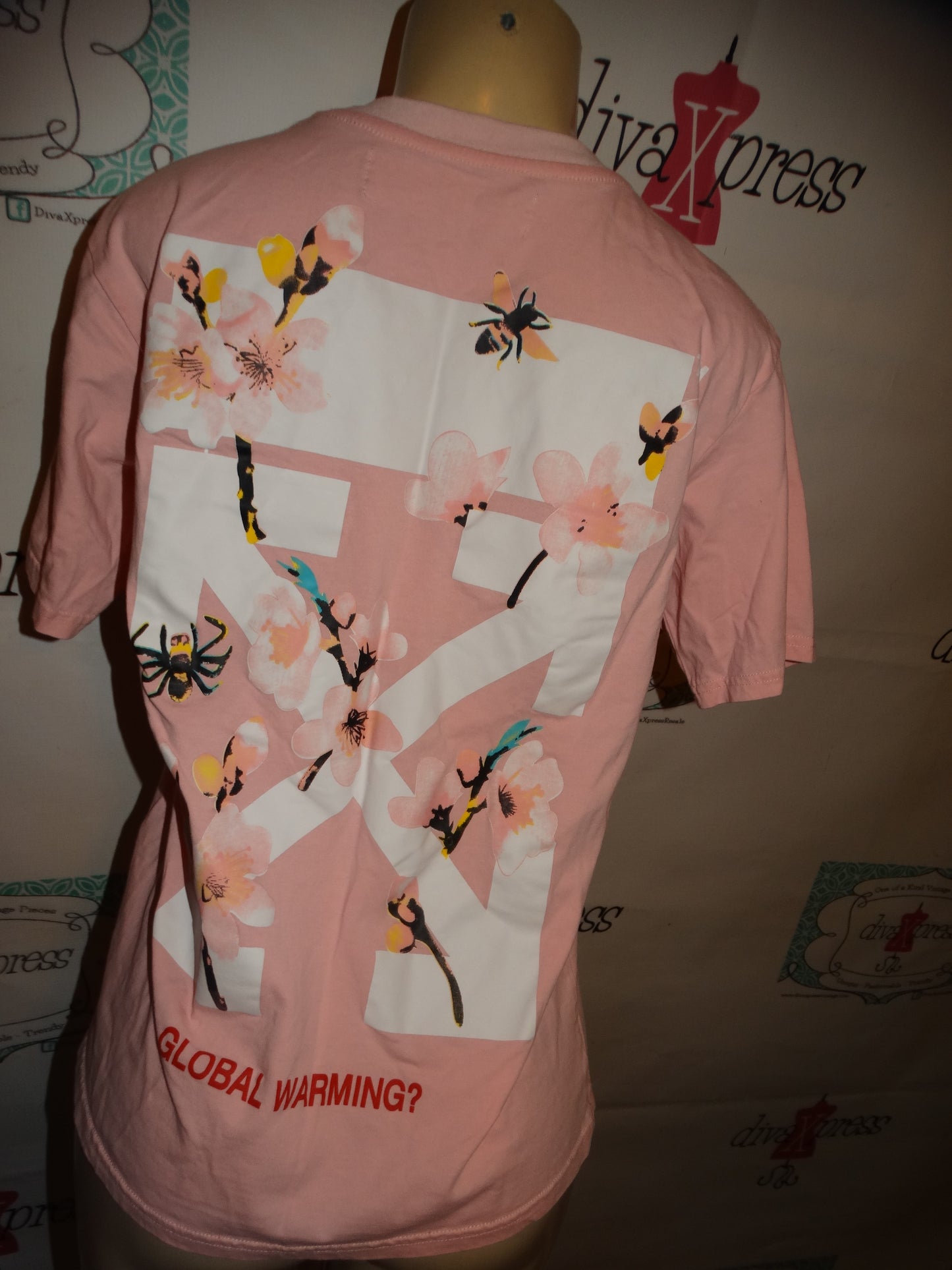 Authentic Off White ABloh Pink T Shirt Size S