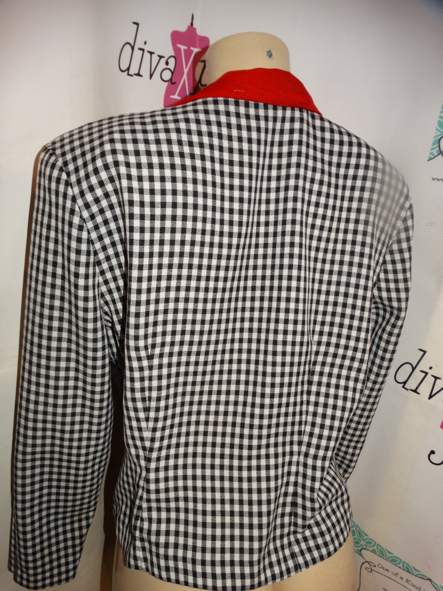 Vintage Sabino Black/Whte Red Blazer M