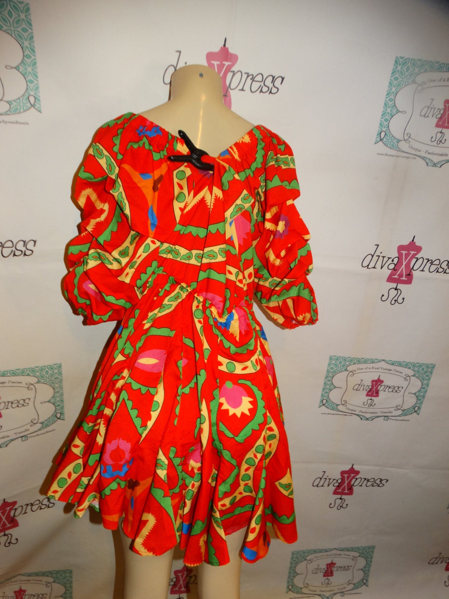 LAtiste Orange Colorful Dress with Tie Size 1x