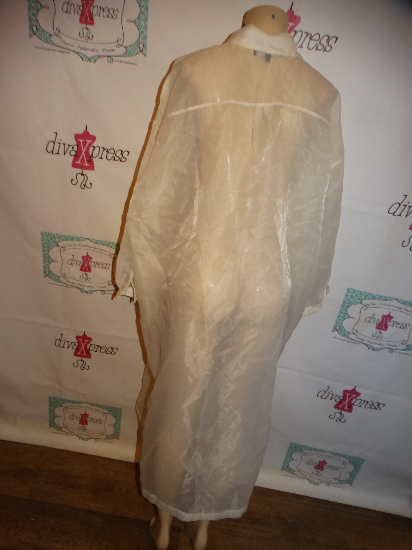 Ellouii Sheer Cream Duster Size 3x