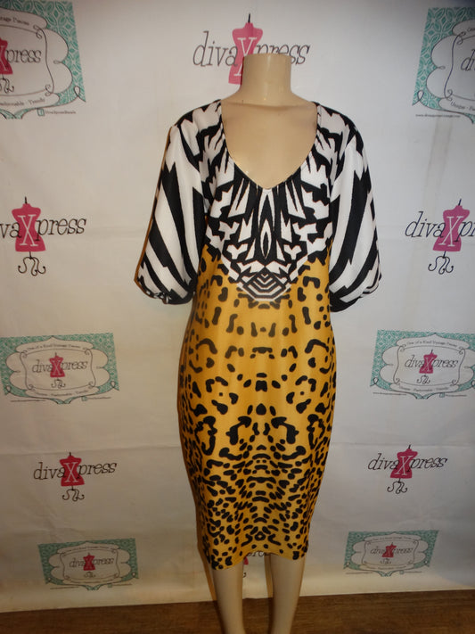 Ashley Black/White Leopard Dress Size 1x