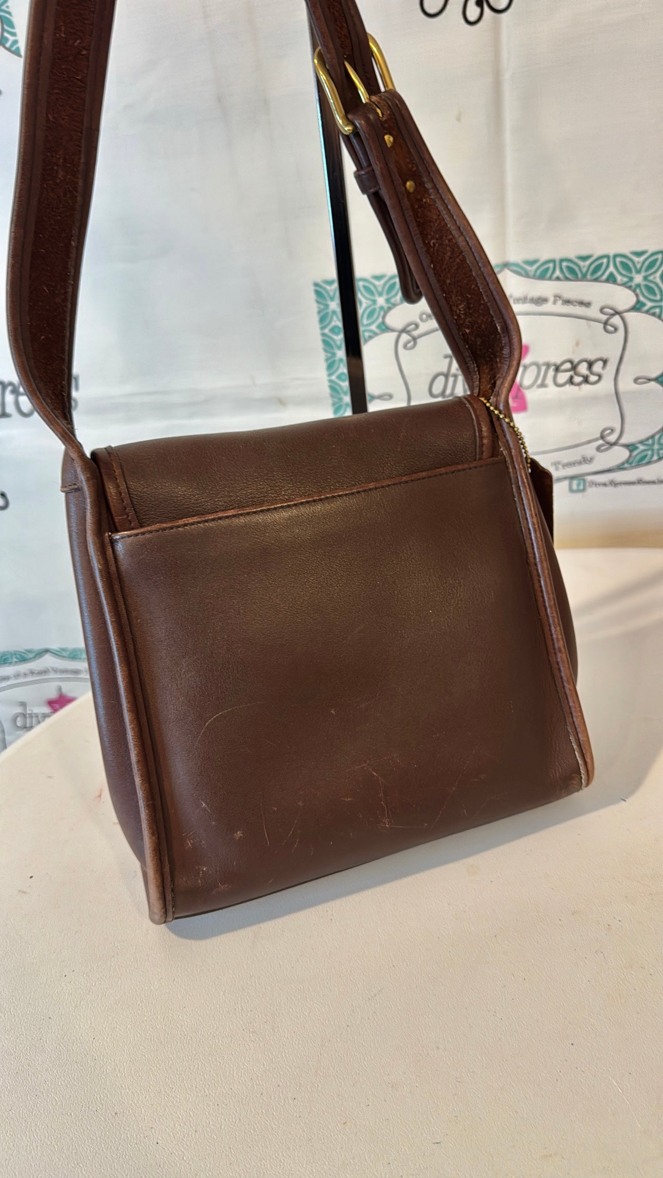 Vintage Authentic  Shelburne  Flap Brown Leather Coach Purse