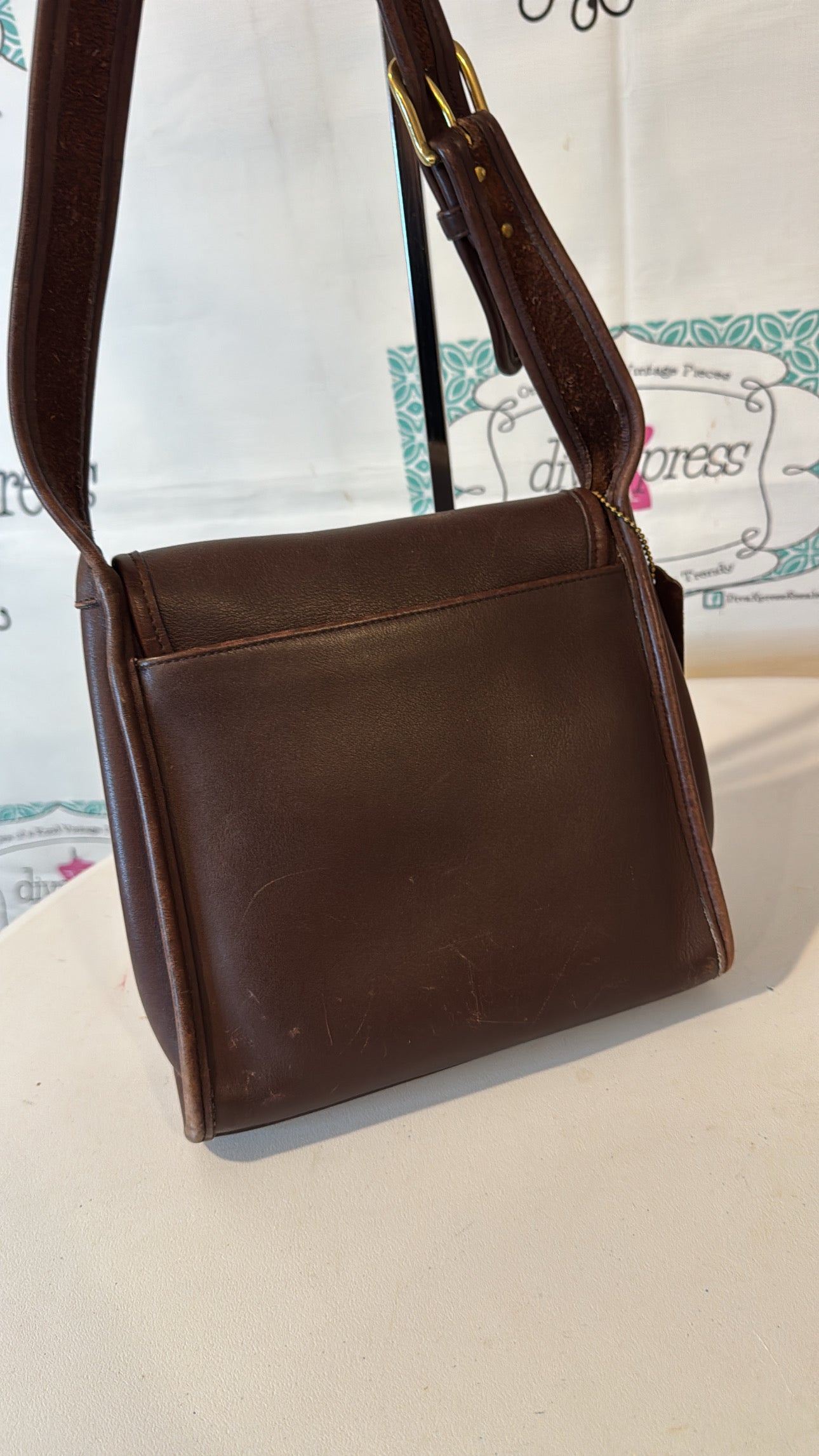 Vintage Authentic  Shelburne  Flap Brown Leather Coach Purse