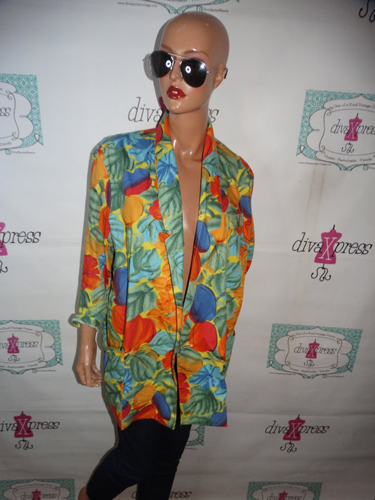 Vintage LAuren PAdeger Green Colorful  Blazer Size L/XL