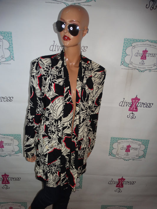 Vintage MAren Woman Black/White Blazer Throw Size 2x