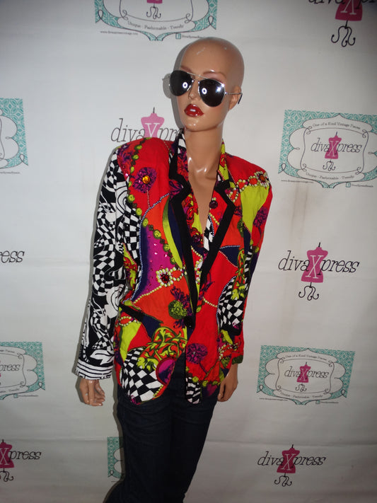 Vintage Surya Colorful Beaded Blazer Size M/L