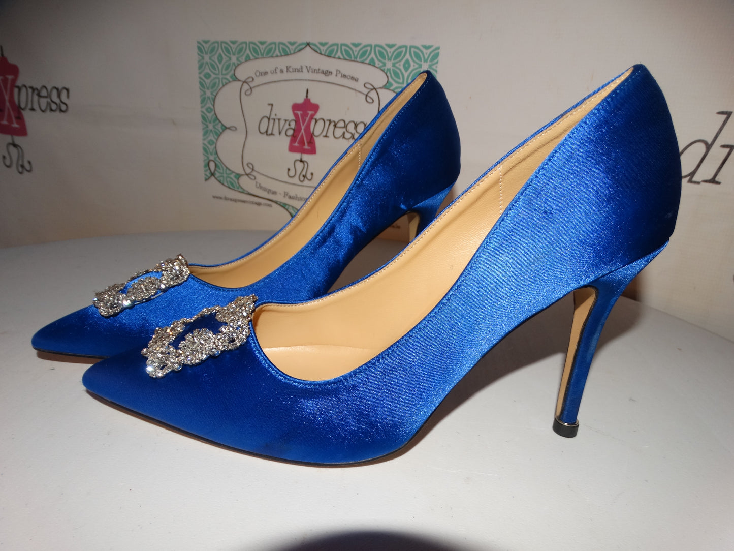 Blue Manolo Beaded Shoes Size 43 or size 10