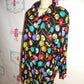 Vintage RTW Black Pool Table Balls Blouse Size 1x
