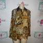 Vintage Bloomindales Silk Leopard Shirt Size L