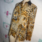 Vintage Bloomindales Silk Leopard Shirt Size L