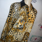 Vintage Bloomindales Silk Leopard Shirt Size L