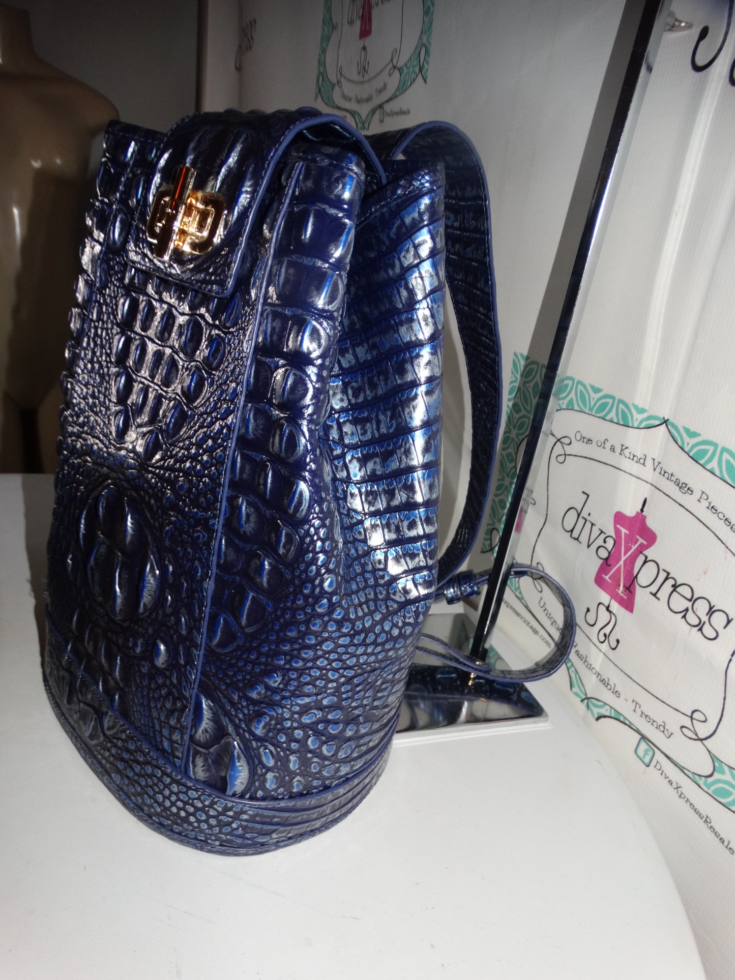Authentic Brahim Blue Shoulder Bag In Excellent condition Size L