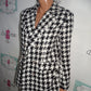 Black and White Hoodtooth Blazer Size M