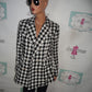 Black and White Hoodtooth Blazer Size M