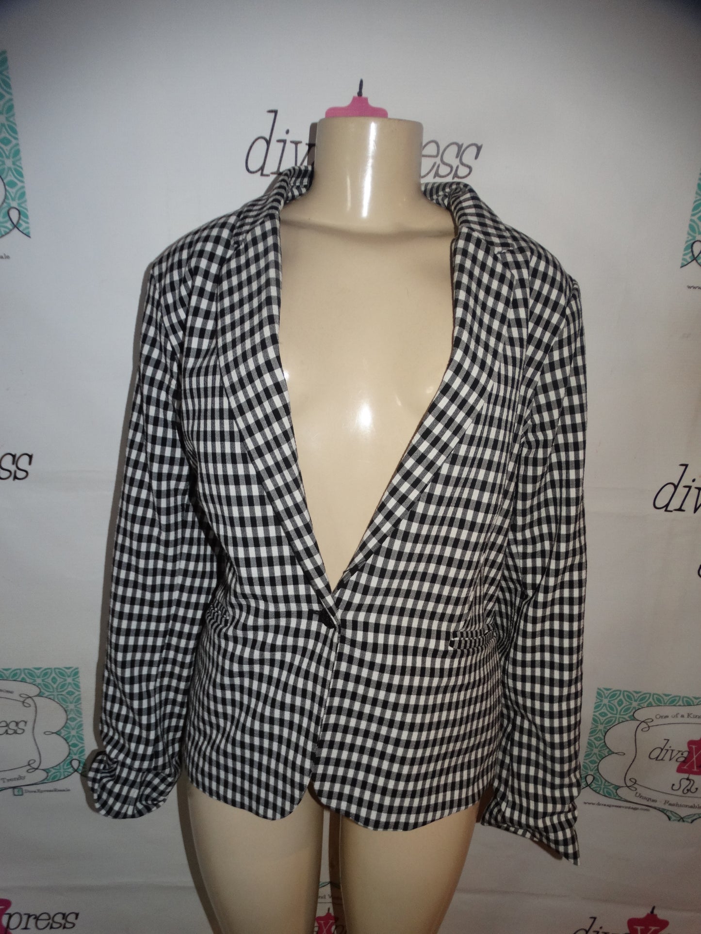 Maison D AMeile Paris Black/White Blazer Size XL