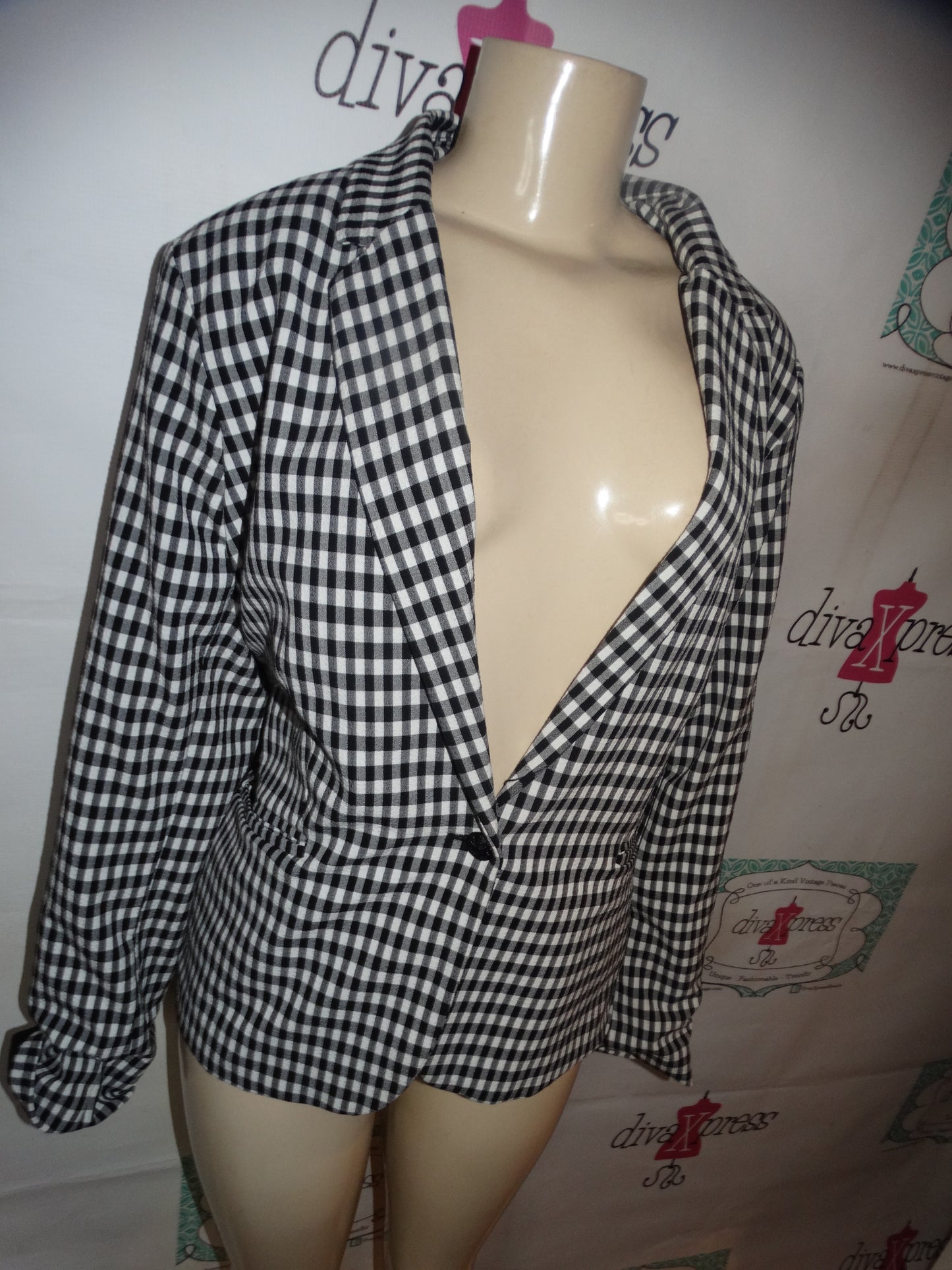 Maison D AMeile Paris Black/White Blazer Size XL