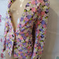 Cra's White Colorful Pink Blazer Size L