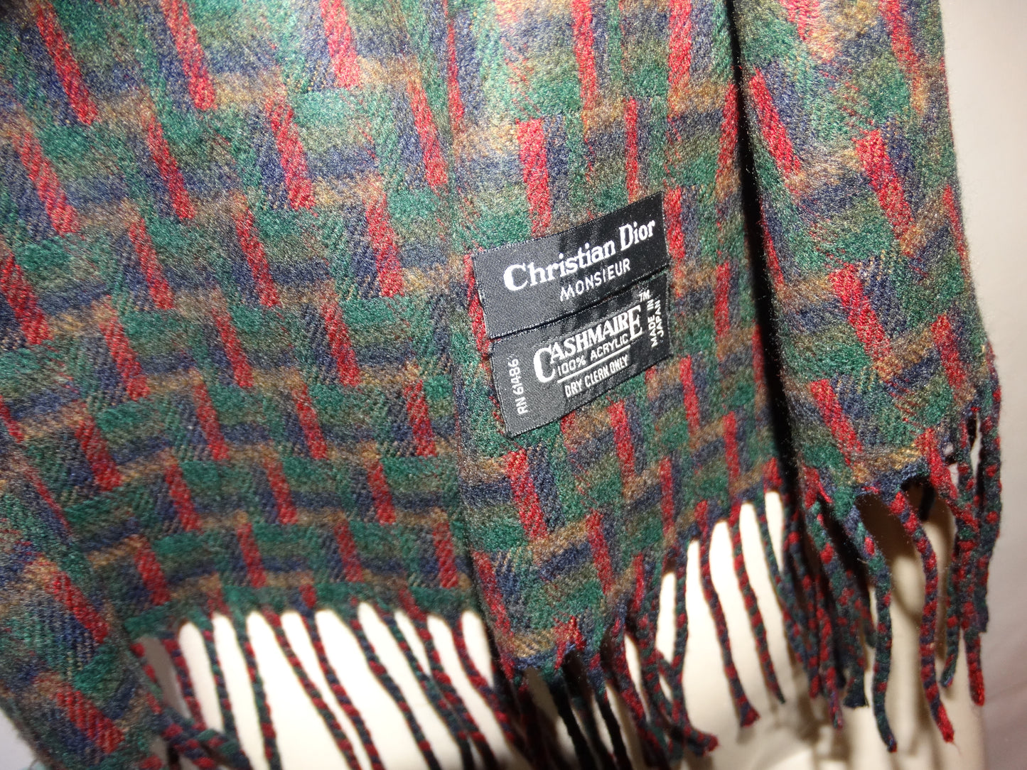 Vintage Authentic Christian Dior Wool Scarf