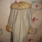 Vintage Gray Leather  Authentic Fox Collar Coat Size L