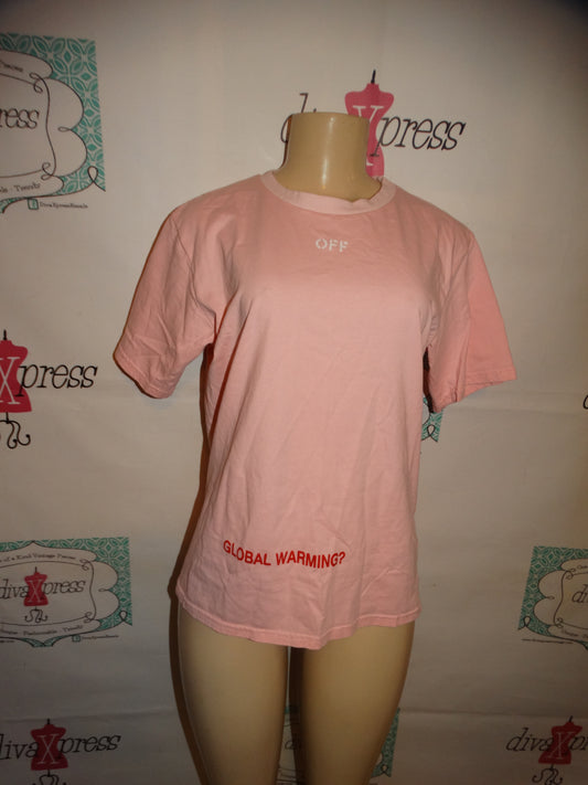 Authentic Off White ABloh  Pink  T Shirt Size S