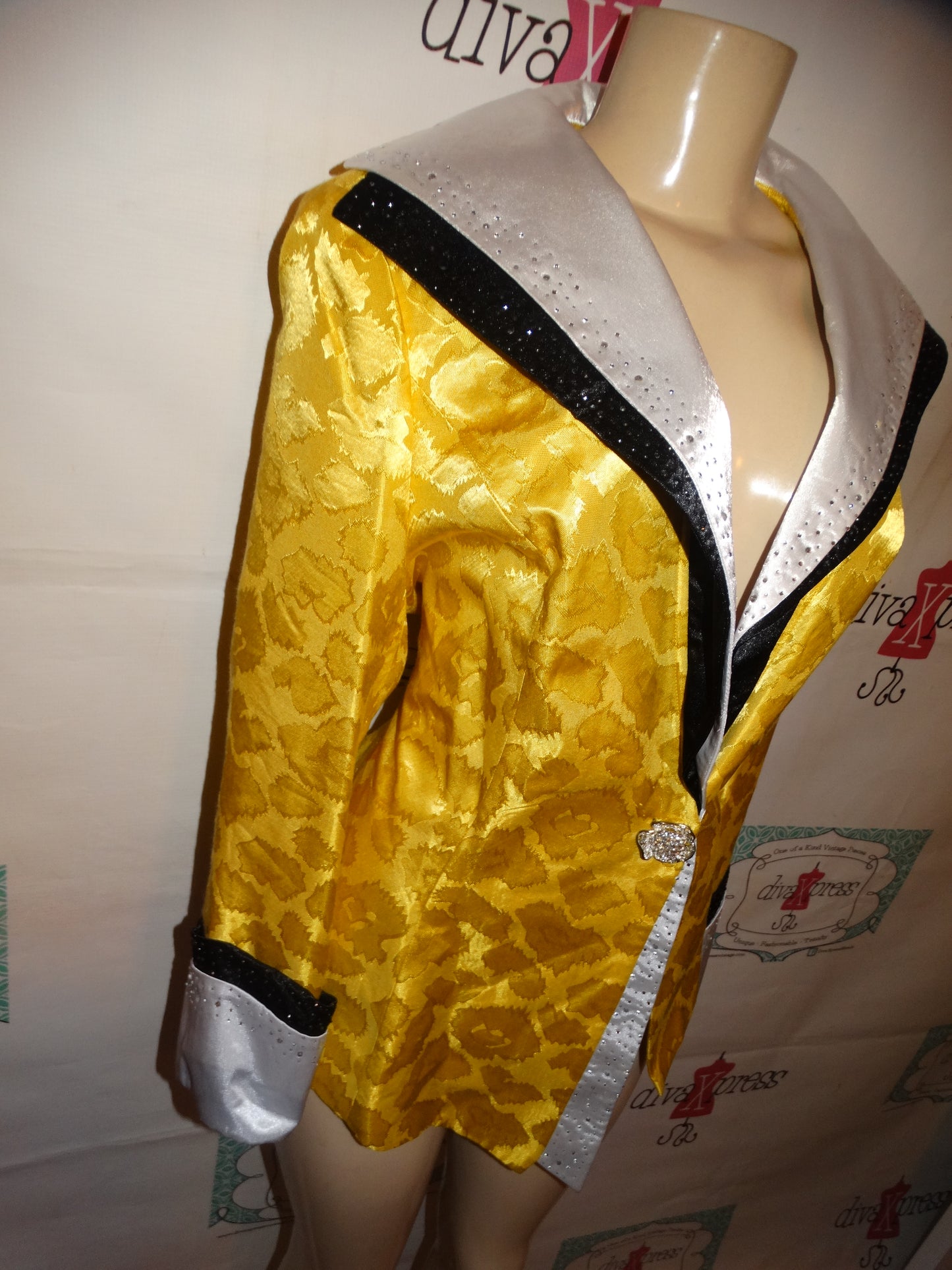Vintage Giovanna Yellow, Black and White Blazer Size 1x