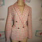 Pink/White Silver Butter Plaid Blazer Size L