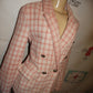 Pink/White Silver Butter Plaid Blazer Size L