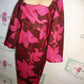 Asos Design Pink/ Floral Heavy Poof Sleeve Dress Size L