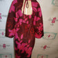 Asos Design Pink/ Floral Heavy Poof Sleeve Dress Size L