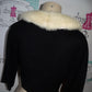 Vintage Crop Blazer With Cream Mink Collar Size S