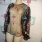 Salt Sheer Black Paris Blouse Size M