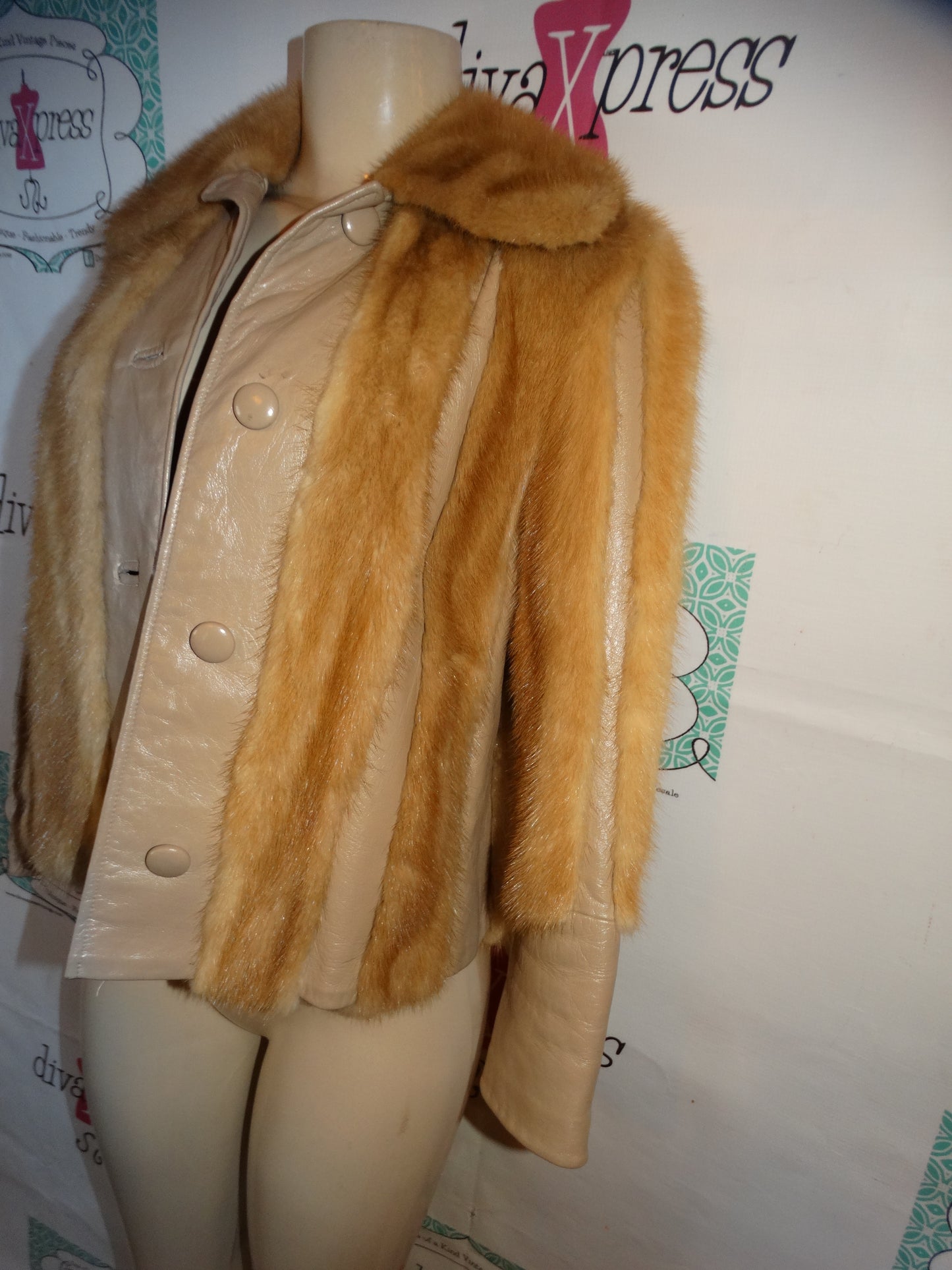 Vintage Authentic Mink  Burclay's Leather Jacket Size S
