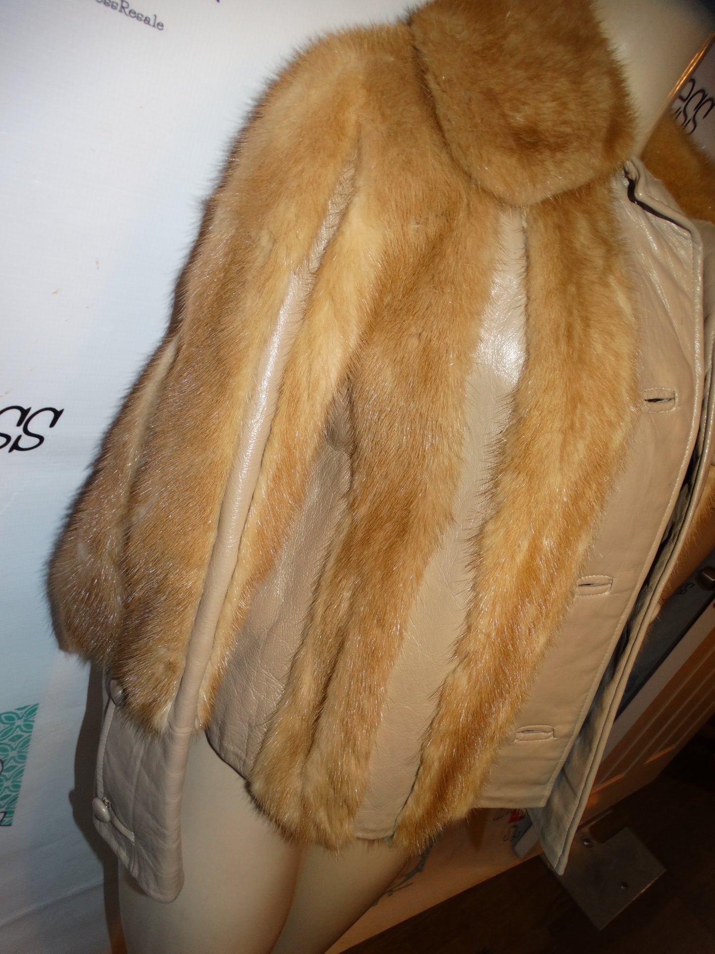 Vintage Authentic Mink  Burclay's Leather Jacket Size S