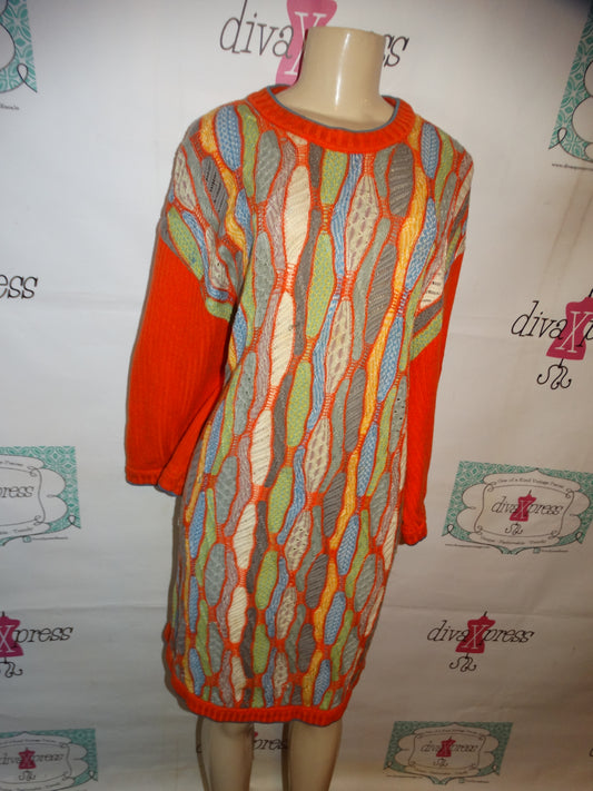 Vintage Authentic Coogi Orange Colorful Dress Size XL