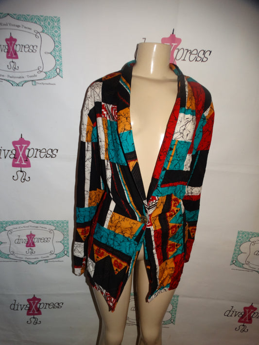 Vintage Cairo Black Colorful Blazer Size 3x