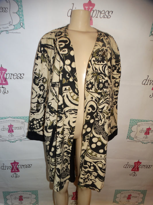 Vintage Jon Lawerence Tan/Green Throw Jacket Size 2x