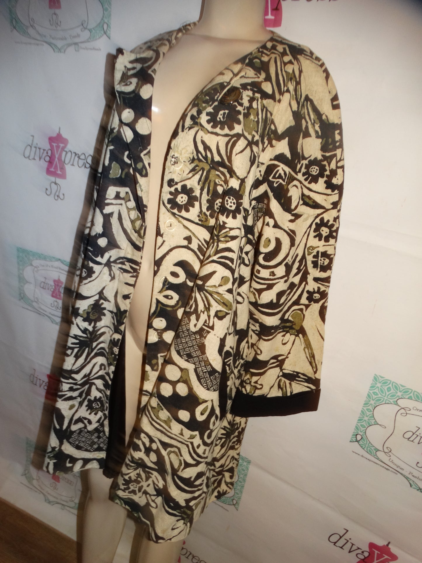 Vintage Jon Lawerence Tan/Green Throw Jacket Size 2x