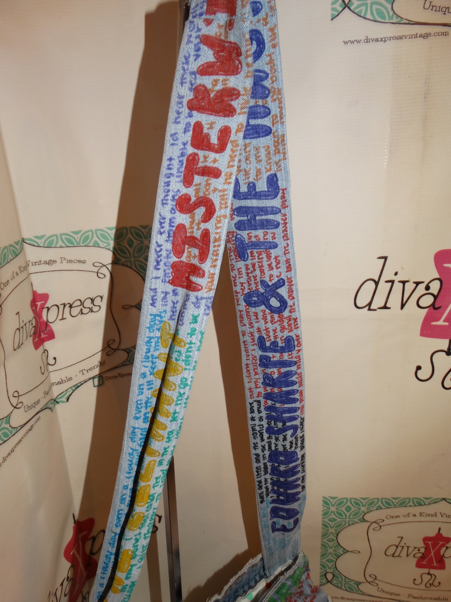 Vintage Jean Button Detail Purse Size L