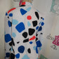 White Blue Dot Tie Top Size S