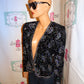 Vintage Nah Nah Black/Siliver Peplum Blazer Size M