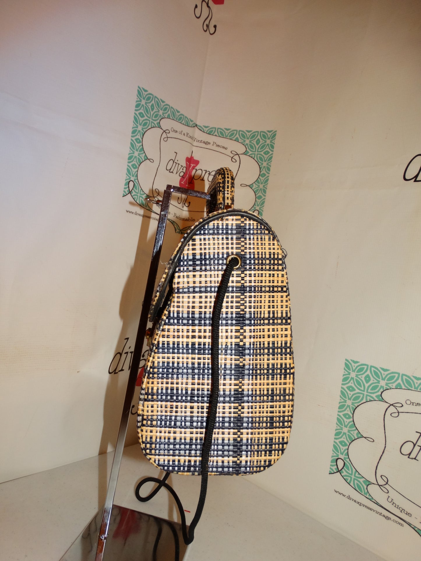 Vintage Tan/Black Purse Size L