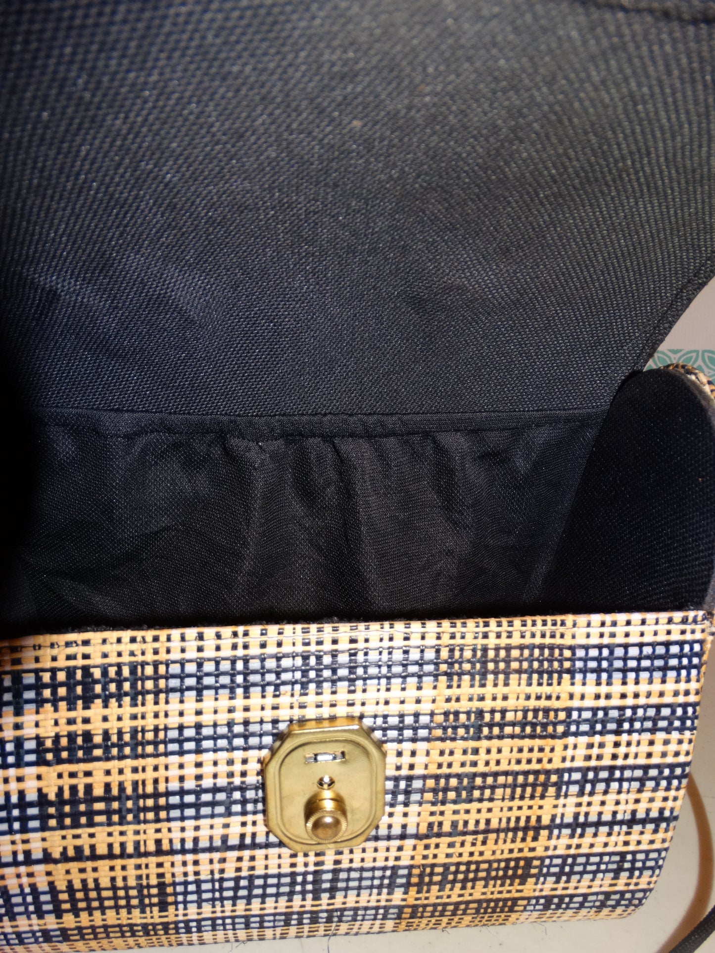 Vintage Tan/Black Purse Size L