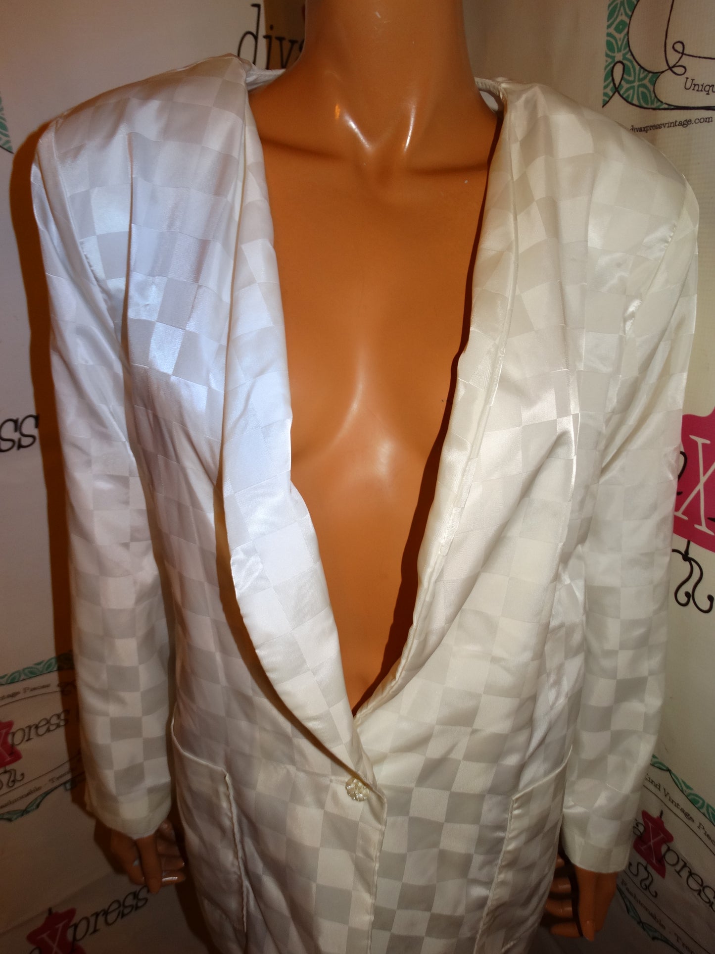 Vintage White Tuxedo Style Blazer Size 1x