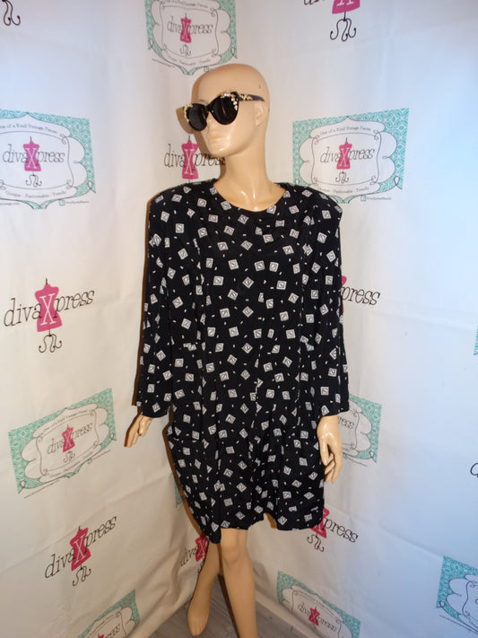 Vintage Micheal Blair Black/White Blazer Dress Size 1x
