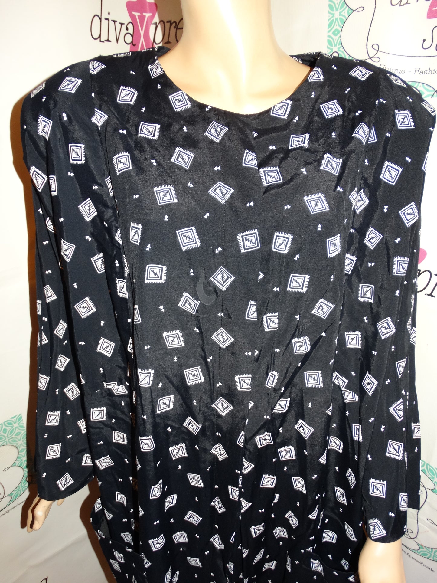 Vintage Micheal Blair Black/White Blazer Dress Size 1x