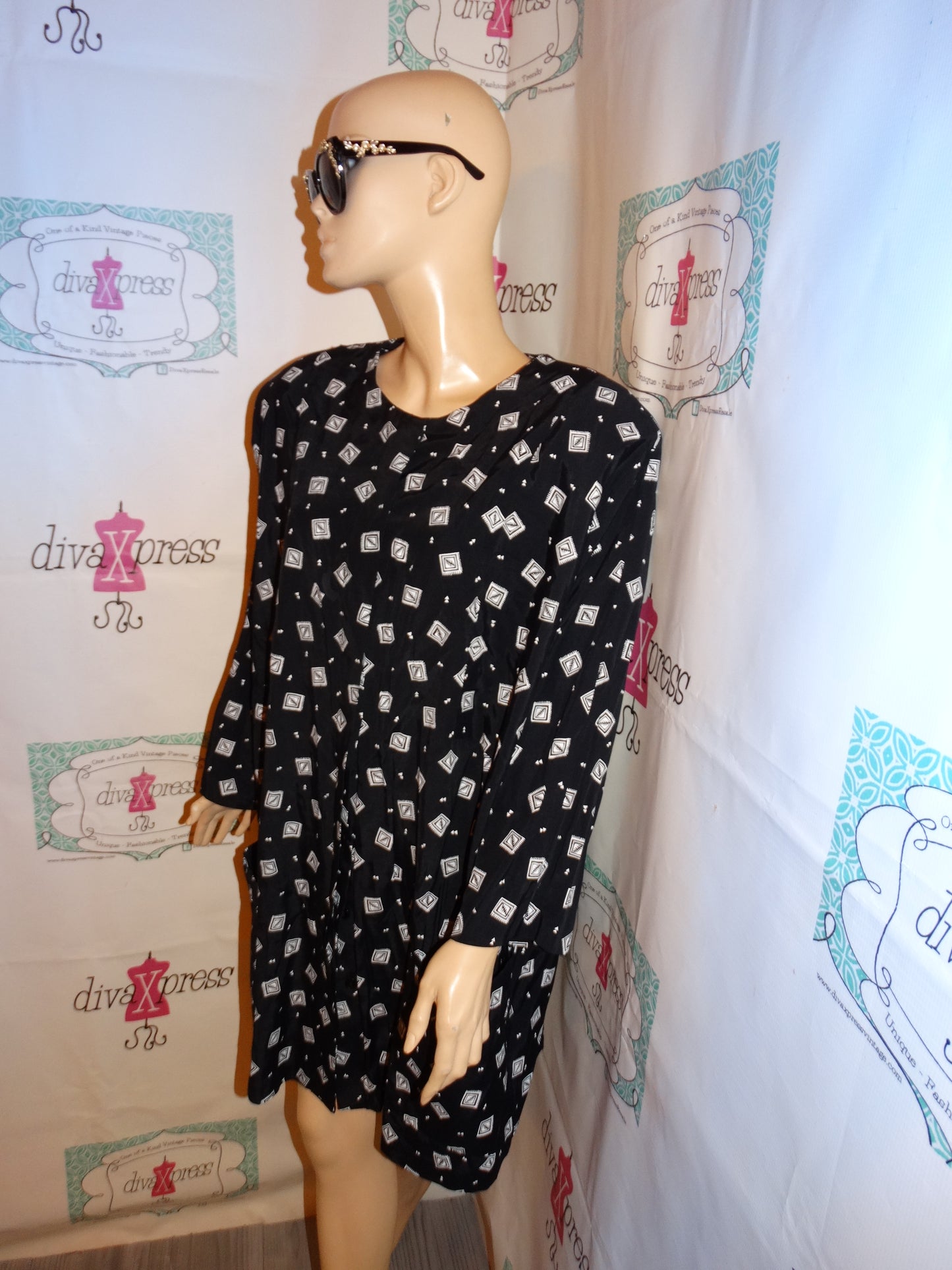 Vintage Micheal Blair Black/White Blazer Dress Size 1x