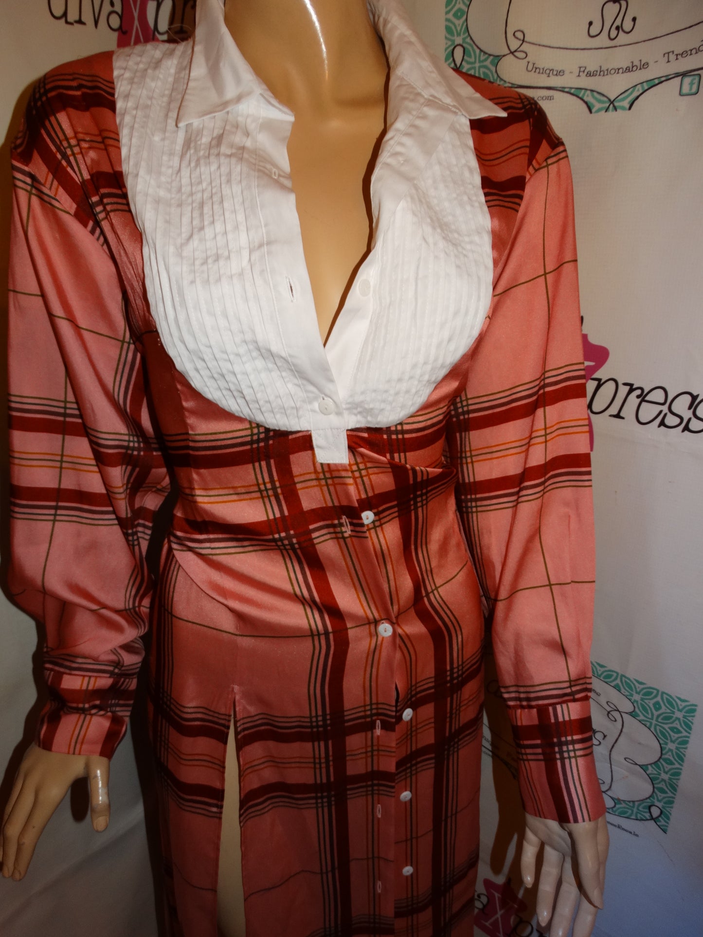 Zara Pink Burgundy Dress Size L