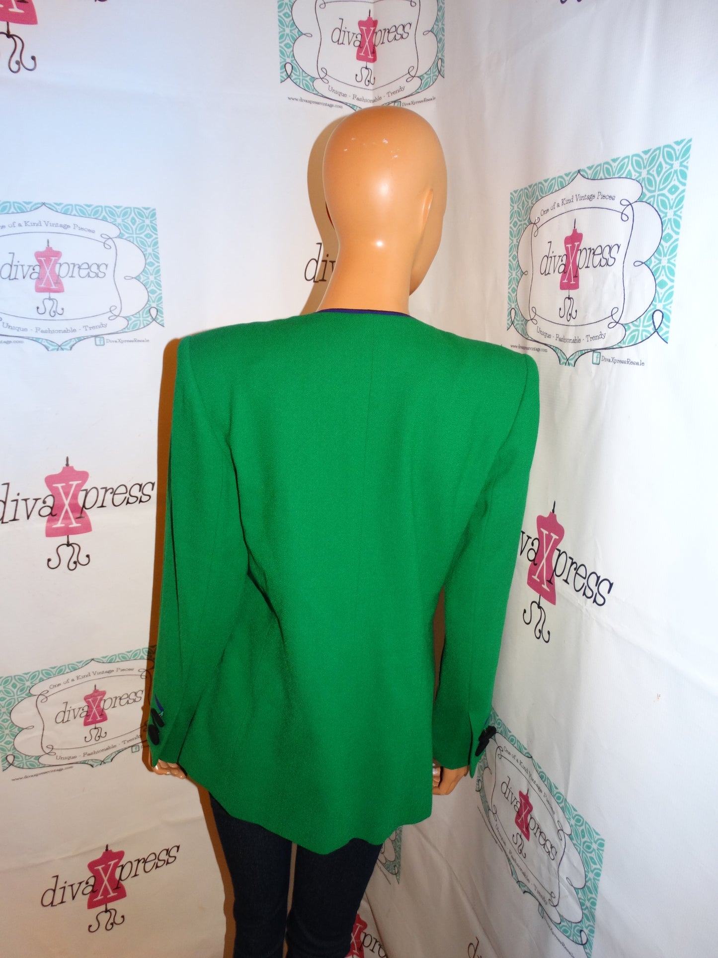 Vintage Kasper Green/Purple Blazer Size S